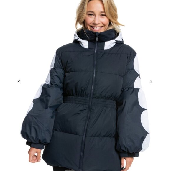 Rowley x Roxy Cold Sunday Waterproof Ski Snow Jacket Black White Size XS - Picture 2 of 15